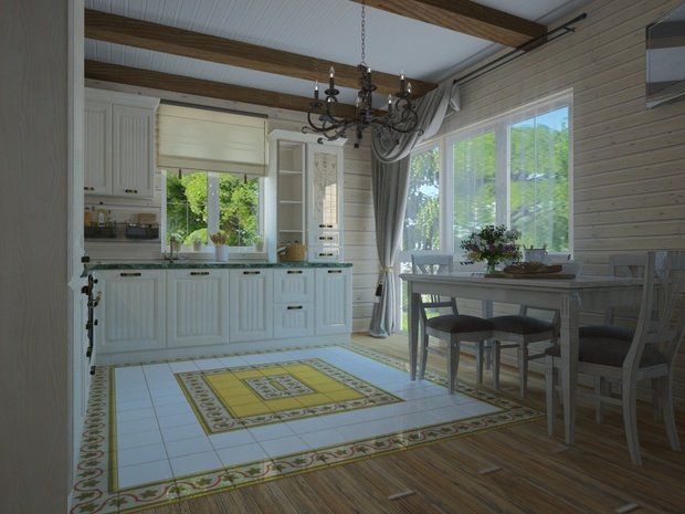 Фото из портфолио Сруб Прованс – фотографии дизайна интерьеров на INMYROOM