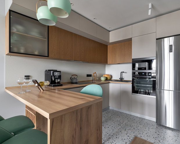 Фотография: Кухня и столовая в стиле Современный, Квартира, Проект недели, Санкт-Петербург, 3 комнаты, 60-90 метров, SnetDesign, Екатерина Безъязычная – фото на INMYROOM