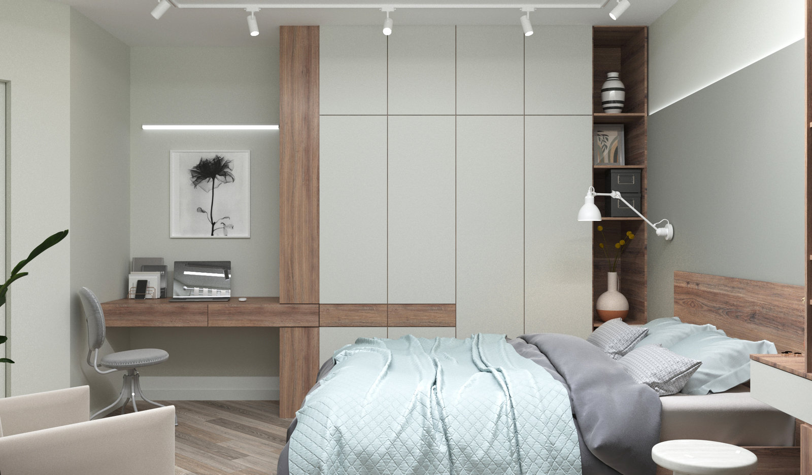 Фотография: Спальня в стиле Современный, Квартира, Проект недели, Москва, 4 и больше, Более 90 метров, MR.BURO – фото на INMYROOM