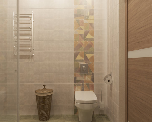 Фотография: Ванная в стиле Скандинавский, Современный, Квартира, Студия, Проект недели, Московская область, Студия 3.14, Анна Штукина, Борис Комаровский, Балашиха, новостройка, Монолитный дом, 60-90 метров – фото на INMYROOM