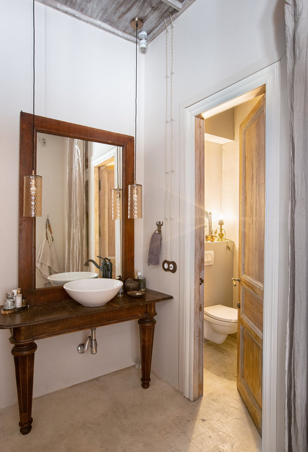 Фотография: Ванная в стиле Скандинавский, Эклектика, Эко, Квартира, Проект недели, Санкт-Петербург, 3 комнаты, Более 90 метров, Эли Гордеева, интерьер в балийском стиле, стиль Бали, атмосфера Бали в интерьере – фото на INMYROOM