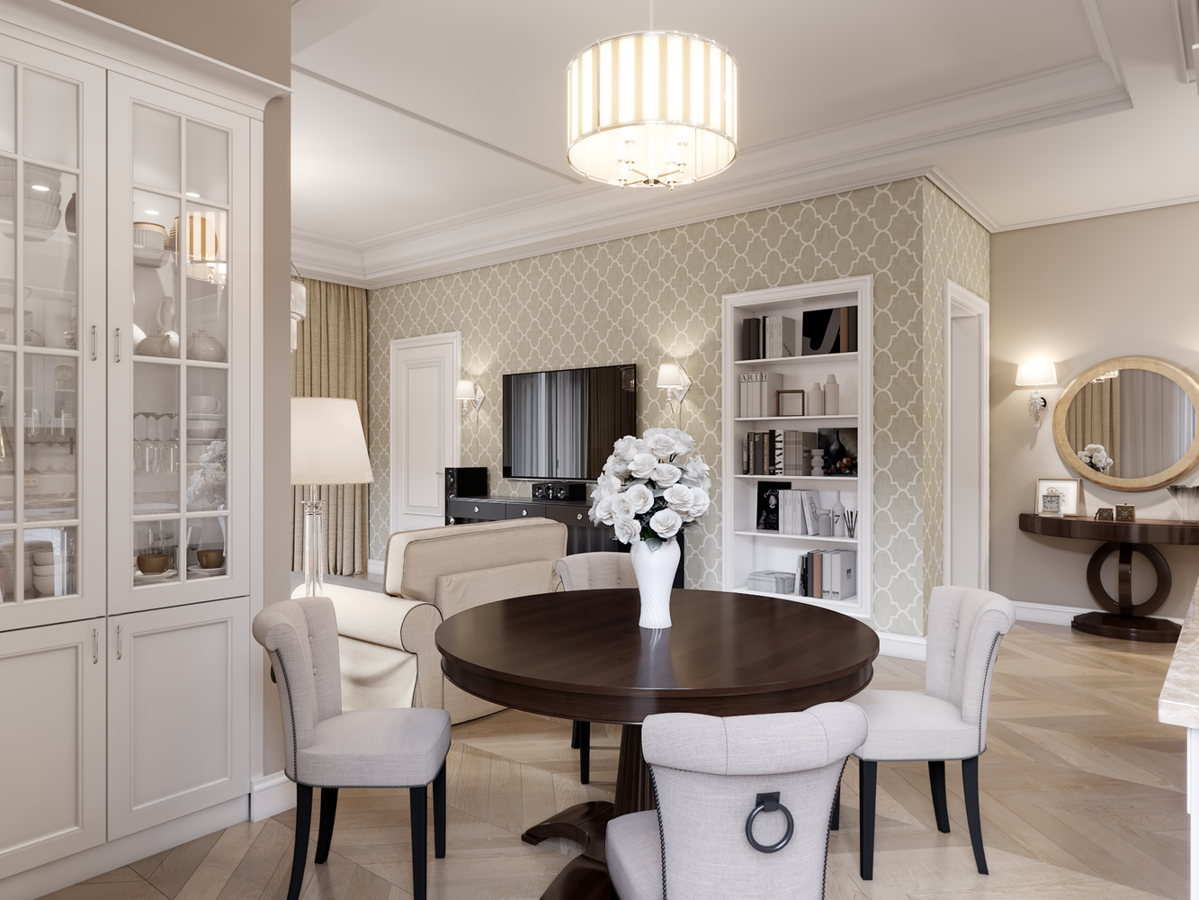 Фотография: Кухня и столовая в стиле Классический, Квартира, Проект недели, Санкт-Петербург, 3 комнаты, Более 90 метров, Монолитно-кирпичный, Студия элитного жилья Александра Акименкова – фото на INMYROOM Фотография: Кухня и столовая в стиле Классический, Квартира, Проект недели, Санкт-Петербург, 3 комнаты, Более 90 метров, Монолитно-кирпичный, Студия элитного жилья Александра Акименкова – фото на INMYROOM