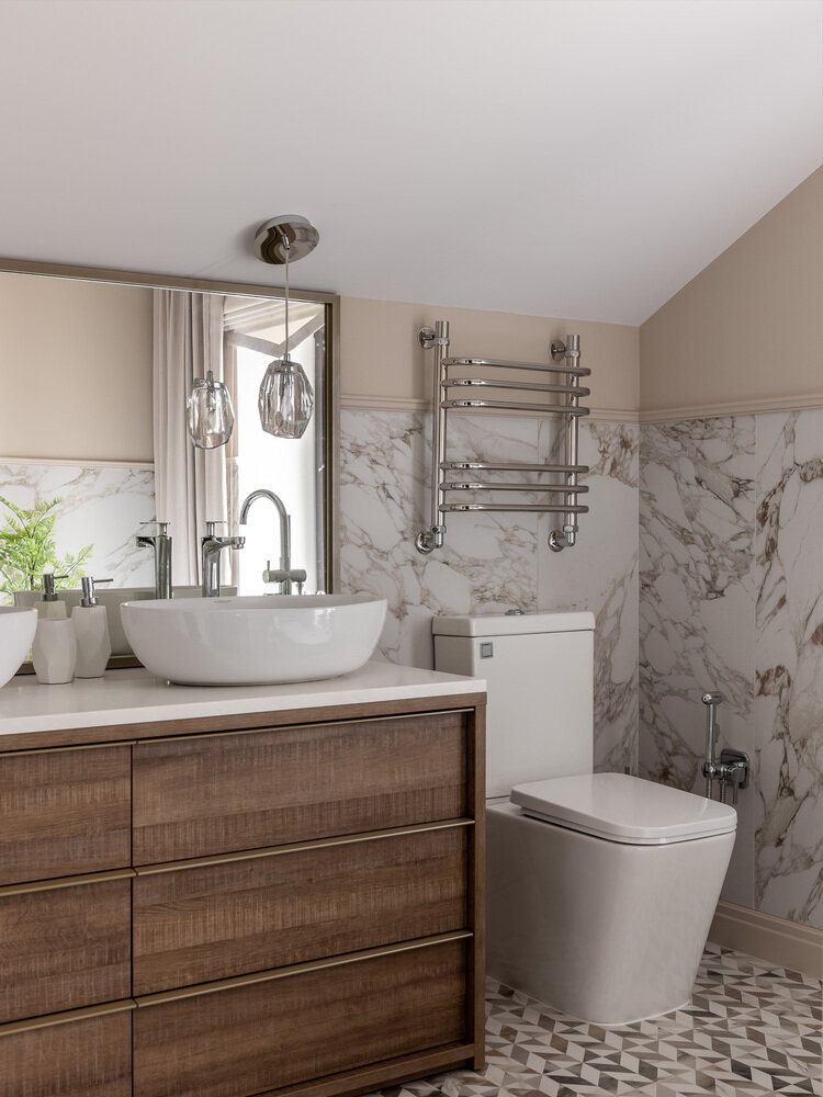 Фотография: Ванная в стиле Современный, Классический, Дом, Проект дня, Дача, Дом и дача, Artek Design Studio, 4 и больше, Более 90 метров, Оксана Агапонова, Самарская область, строительство дома, фото интерьера – фото на INMYROOM Фотография: Ванная в стиле Современный, Классический, Дом, Проект дня, Дача, Дом и дача, Artek Design Studio, 4 и больше, Более 90 метров, Оксана Агапонова, Самарская область, строительство дома, фото интерьера – фото на INMYROOM