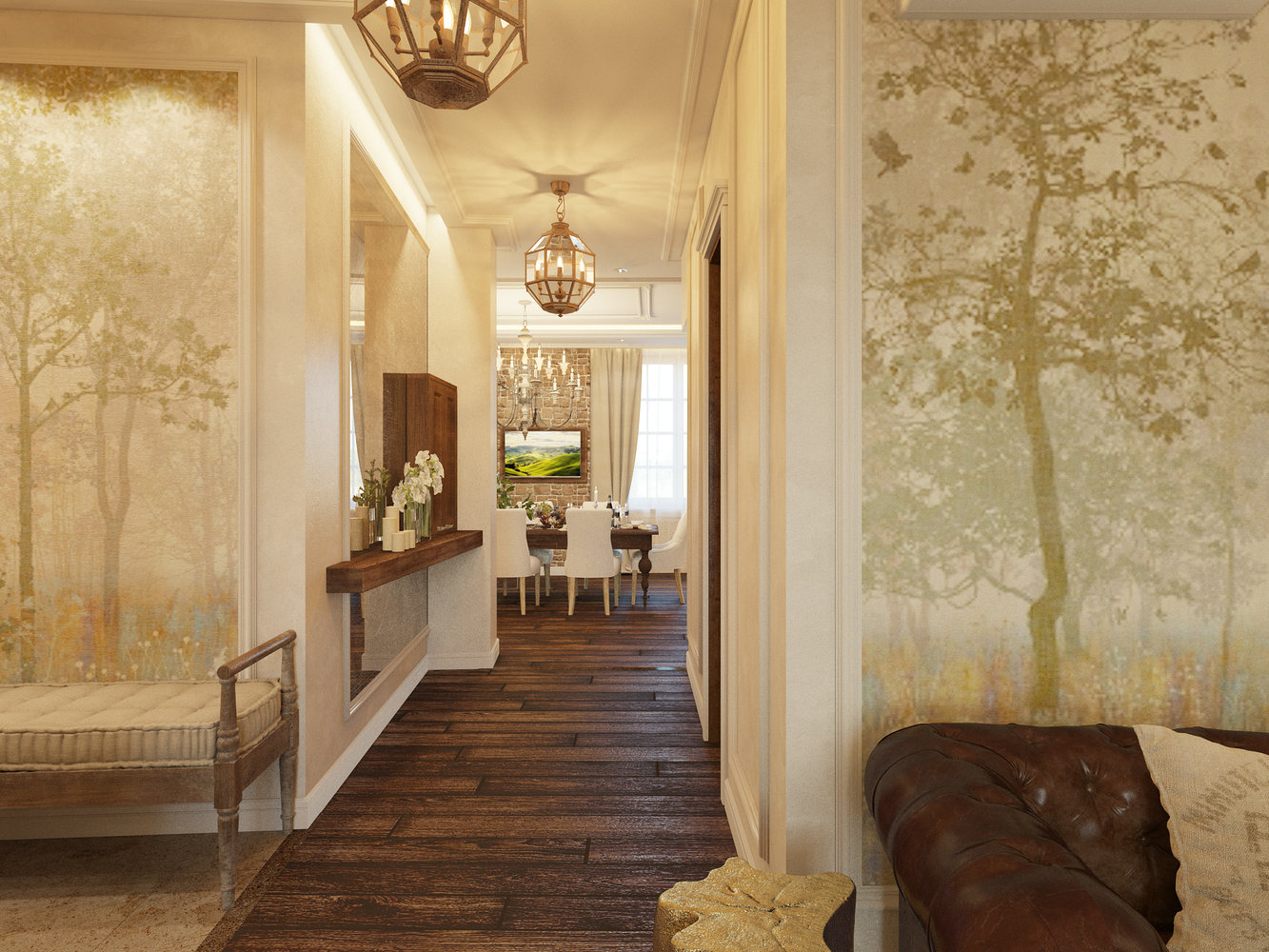 Фото из портфолио дизайн-проект квартиры в винтажном колониальном стиле в г. Москва – фотографии дизайна интерьеров на INMYROOM Фото из портфолио дизайн-проект квартиры в винтажном колониальном стиле в г. Москва – фотографии дизайна интерьеров на INMYROOM