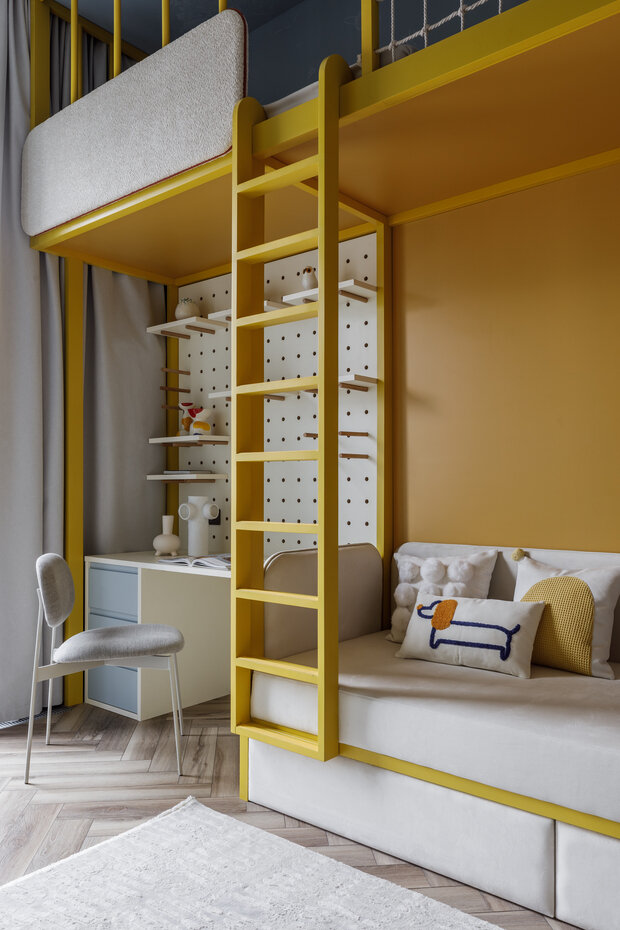 Фотография: Детская в стиле Современный, Квартира, Проект дня, Москва, 3 комнаты, 40-60 метров, современный с элементами поп-арт, Екатерина Мищенко – фото на INMYROOM