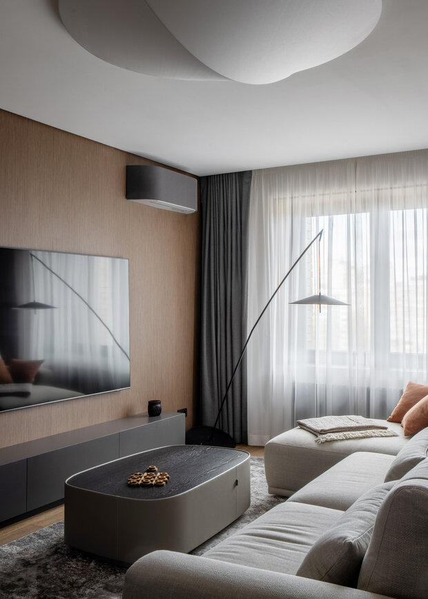 Фотография: Гостиная в стиле Современный, Минимализм, Квартира, Проект дня, Санкт-Петербург, 2 комнаты, Более 90 метров, Эксклюзивные проекты, минимализм с элементами современного дизайна, фото интерьера, дизайн интерьера фото, Ирина Смышляева – фото на INMYROOM