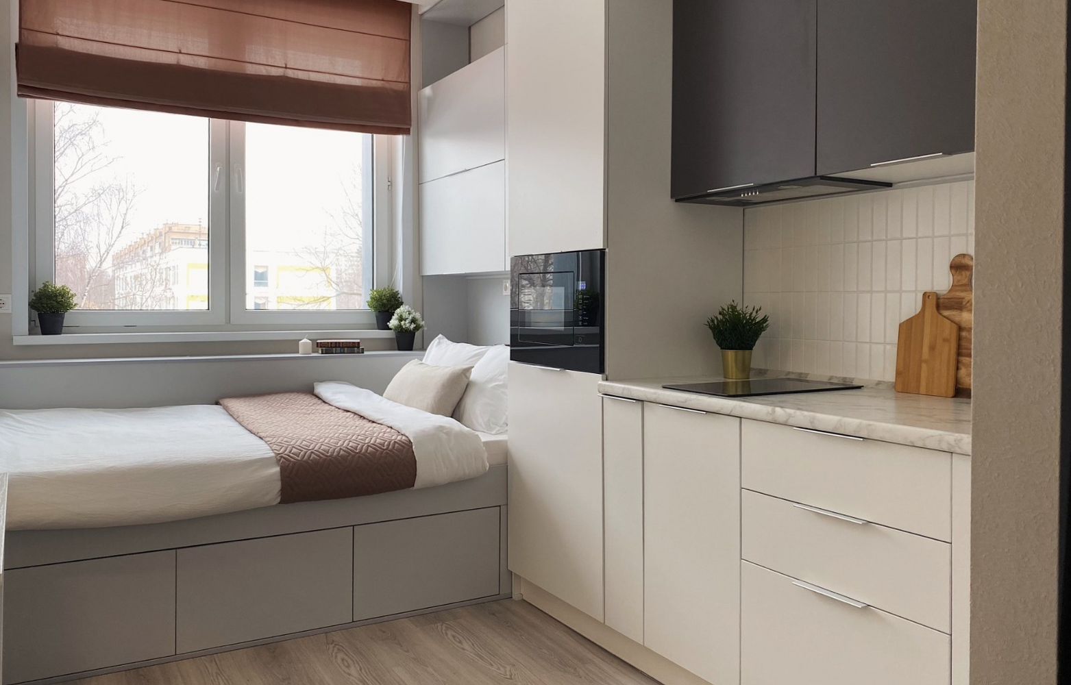 Фотография: в стиле , Гид, до 40 метров, дизайн-проект, идеи для студии, дизайн в маленькой квартире – фото на INMYROOM