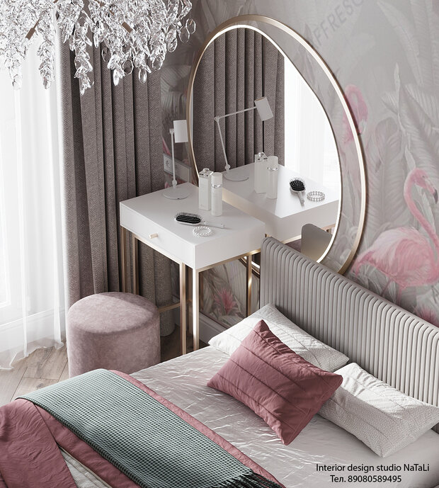 Фото из портфолио Комната для девочки в розовых оттенках. Дизайн проект квартиры в ЖК Ньютон – фотографии дизайна интерьеров на INMYROOM
