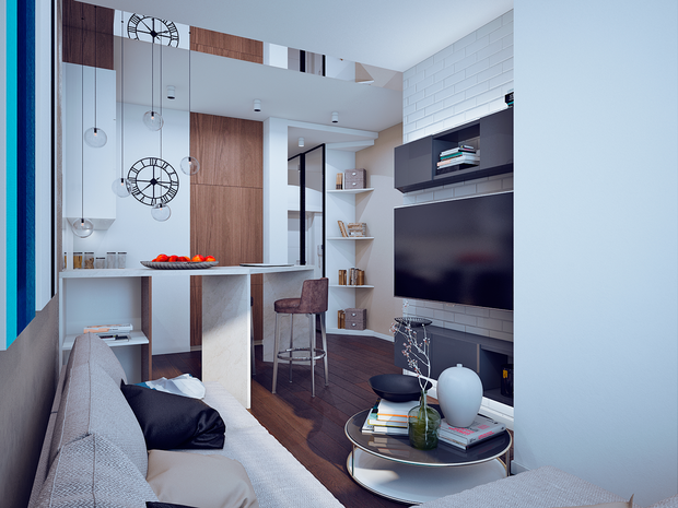 Фото из портфолио 42м2 Oazis for men Проект – фотографии дизайна интерьеров на INMYROOM