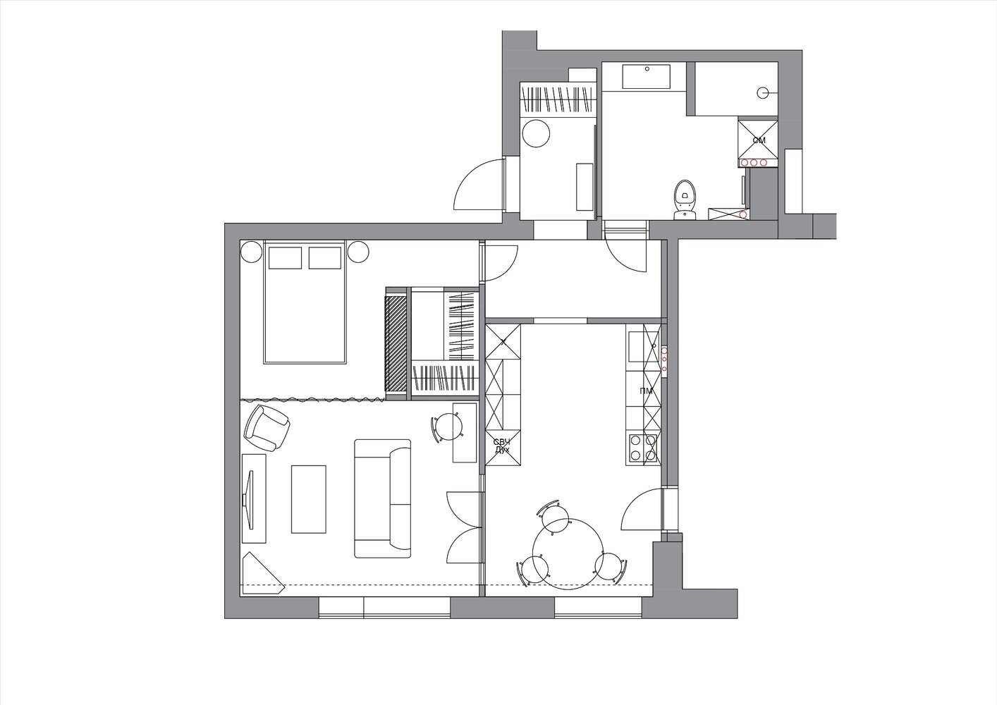 Фотография: Планировки в стиле , Современный, Квартира, Проект недели, Санкт-Петербург, 2 комнаты, 40-60 метров, Material, Александра Матушкина – фото на INMYROOM Фотография: Планировки в стиле , Современный, Квартира, Проект недели, Санкт-Петербург, 2 комнаты, 40-60 метров, Material, Александра Матушкина – фото на INMYROOM