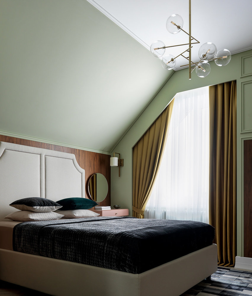 Фотография: Спальня в стиле Современный, Дом, Проект недели, Зеленый, Бежевый, Желтый, Голубой, Более 90 метров, TaupeHome, ПРЕМИЯ INMYROOM – фото на INMYROOM Фотография: Спальня в стиле Современный, Дом, Проект недели, Зеленый, Бежевый, Желтый, Голубой, Более 90 метров, TaupeHome, ПРЕМИЯ INMYROOM – фото на INMYROOM