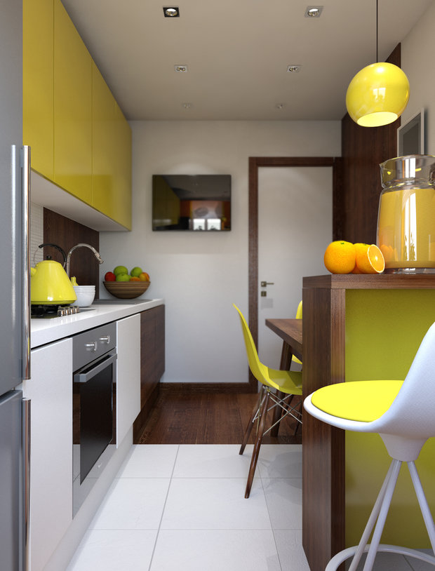 Фото из портфолио Кухня шоколад и цитрус – фотографии дизайна интерьеров на INMYROOM