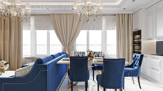 Фото из портфолио Неоклассика с трендовыми вставками в "Воронцовском парке" – фотографии дизайна интерьеров на INMYROOM