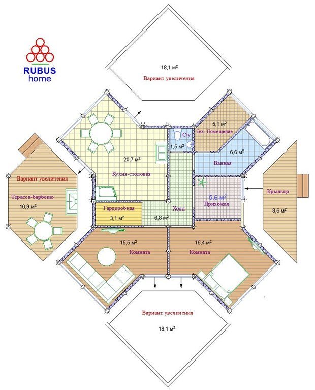 Фото из портфолио Rubus Home - варианты планировки – фотографии дизайна интерьеров на INMYROOM