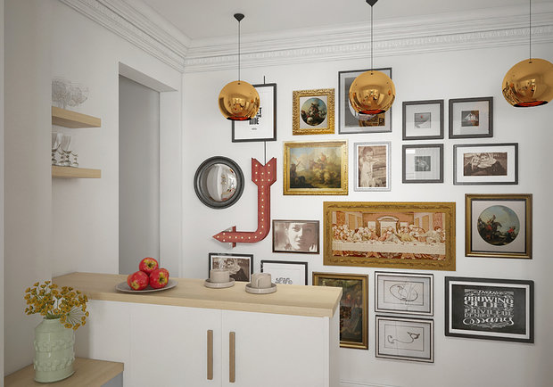 Фотография: Декор в стиле Лофт, Скандинавский, Классический, Современный, Квартира, Проект недели, Москва, дизайн интерьера в сталинке, как сделать перепланировку в сталинке, Сталинка, 3 комнаты, 60-90 метров, наталья патрушева – фото на INMYROOM