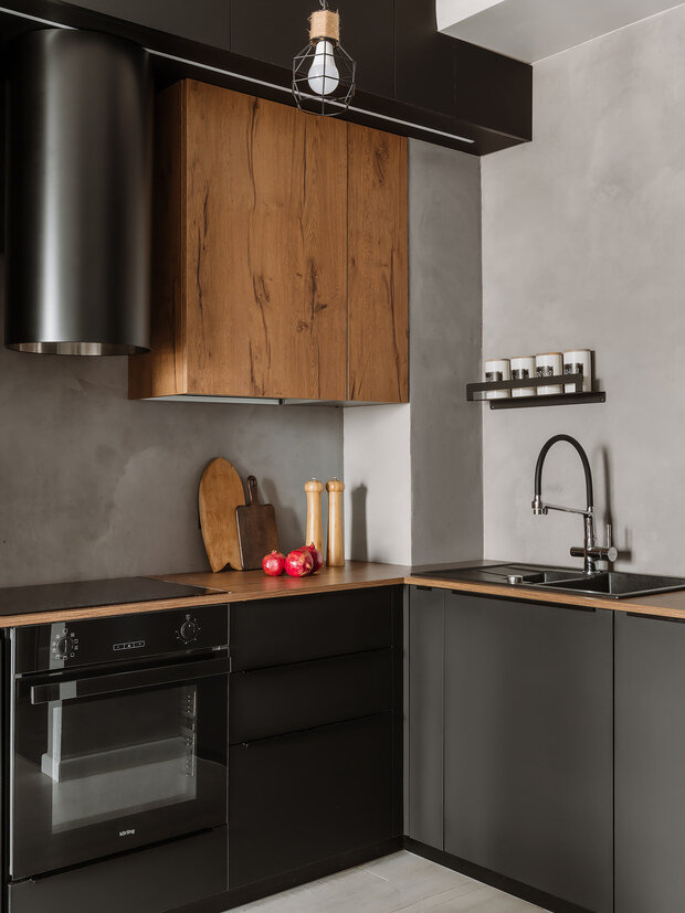 Фотография: Кухня и столовая в стиле Лофт, Современный, Эклектика, Квартира, Проект недели, Москва, 3 комнаты, 60-90 метров, Domeli, Катерина Притчина – фото на INMYROOM