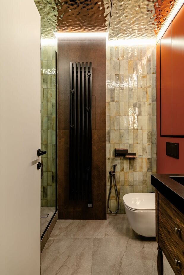 Фотография: Ванная в стиле Современный, Малогабаритная квартира, Квартира, Проект дня, Москва, 1 комната, 40-60 метров, эклектика с элементами современного, Александр Джикаеви – фото на INMYROOM