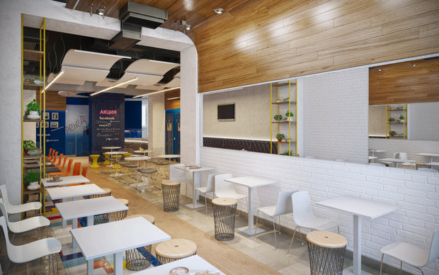 Фото из портфолио Сеть быстрого питания "Дёнер" – фотографии дизайна интерьеров на INMYROOM