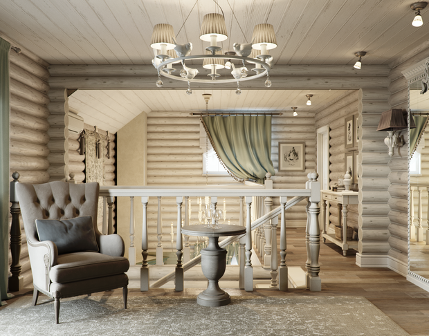 Фотография: Гостиная в стиле Прованс и Кантри, Дом, Проект недели, Подмосковье, Московская область, 4 и больше, Более 90 метров, Новоглаголево, Евгений Жданов, Студия GP Project, Павел Годяев – фото на INMYROOM