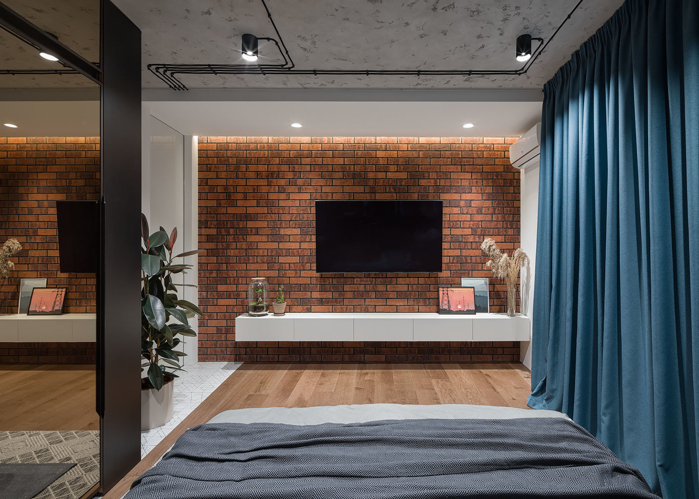 Фотография: Спальня в стиле Лофт, Современный, Квартира, Проект недели, Киев, 2 комнаты, 60-90 метров, Евгения Сытник – фото на INMYROOM