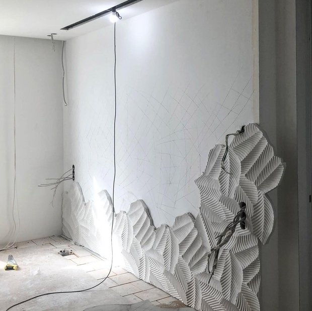 Фото из портфолио 3D панели Листья в интерьере mops.studio – фотографии дизайна интерьеров на INMYROOM