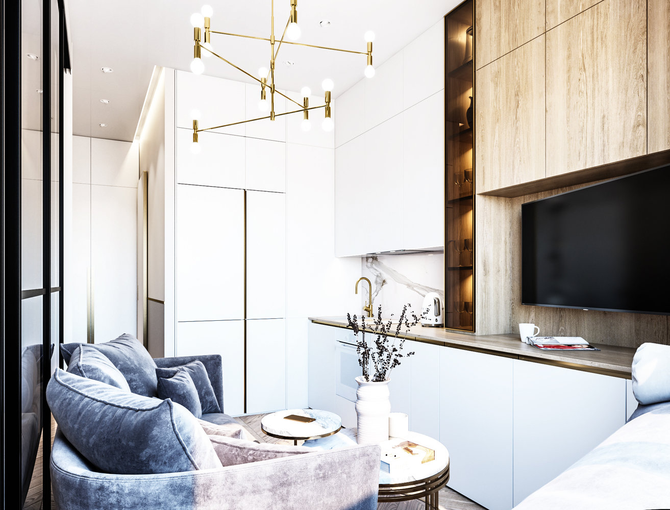 Фотография: Кухня и столовая в стиле Современный, Малогабаритная квартира, Квартира, Студия, Проект недели, Москва, Монолитный дом, до 40 метров, ЖК «Сердце Столицы», Галина Акчурина – фото на INMYROOM Фотография: Кухня и столовая в стиле Современный, Малогабаритная квартира, Квартира, Студия, Проект недели, Москва, Монолитный дом, до 40 метров, ЖК «Сердце Столицы», Галина Акчурина – фото на INMYROOM