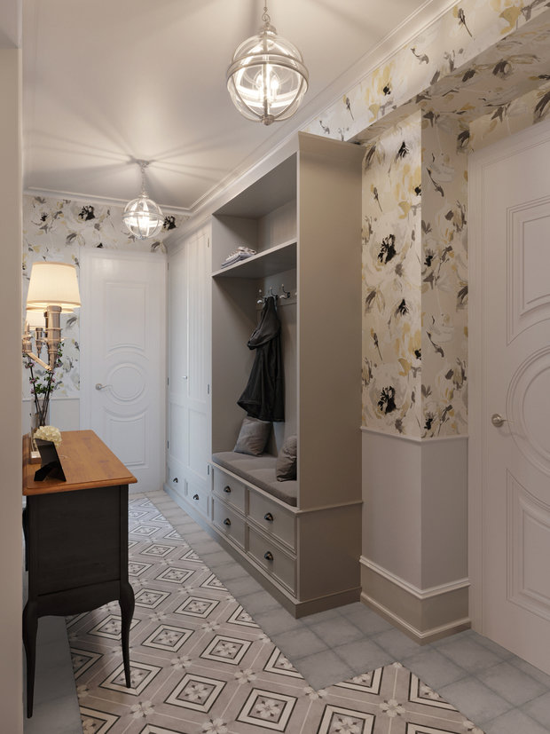 Фотография: Прихожая в стиле Прованс и Кантри, Классический, Квартира, Проект недели, Москва, Юлия Чернова, Сталинка, 2 комнаты, 40-60 метров – фото на INMYROOM