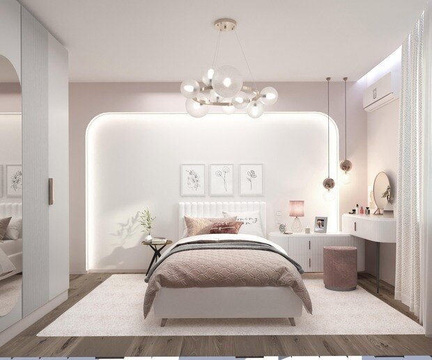Визуализация интерьера спальни в современном стиле