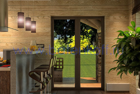 Дизайн кухни в деревянном доме от Батенькофф