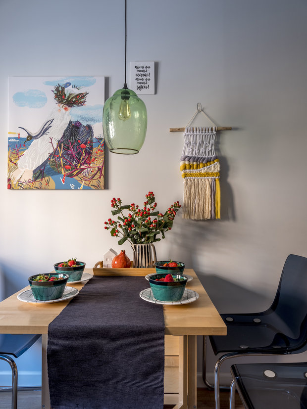 Фотография: Кухня и столовая в стиле Скандинавский, Эко, Современный, Эклектика, Квартира, Проект недели, Химки, ЖК «Город Набережных», 4 и больше, 60-90 метров, Катя Чистова – фото на INMYROOM