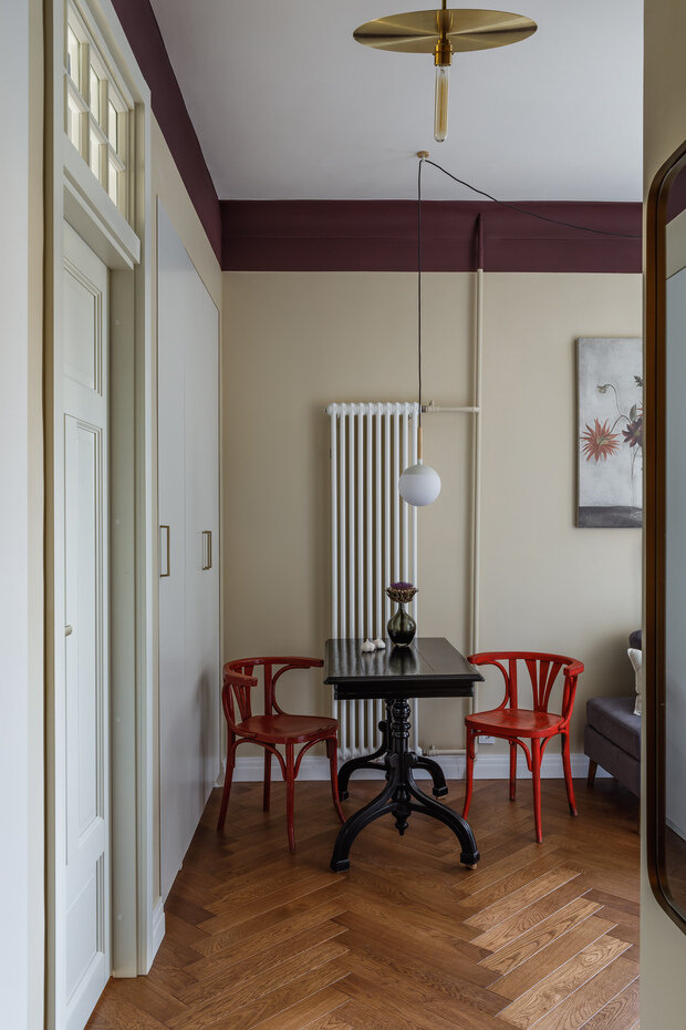 Фотография: Кухня и столовая в стиле Скандинавский, Современный, Эклектика, Винтажный, Малогабаритная квартира, Квартира, Проект недели, Москва, 1 комната, до 40 метров, Zzburo – фото на INMYROOM