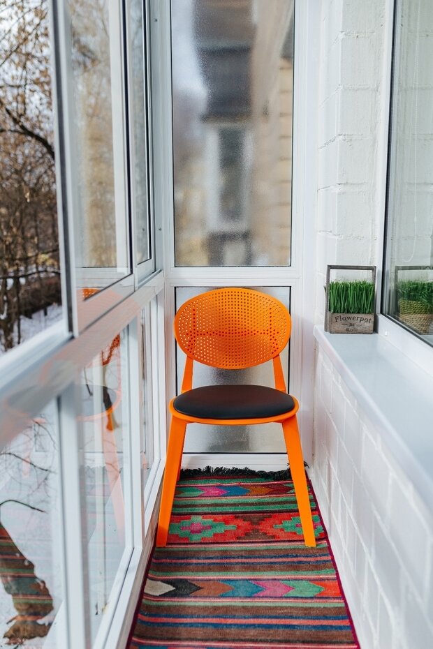 Фотография: Балкон в стиле Скандинавский, Современный, Восточный, Малогабаритная квартира, Квартира, Проект недели, Москва, Эко, Хрущевка, 2 комнаты, 40-60 метров, Павел Фотеев – фото на INMYROOM