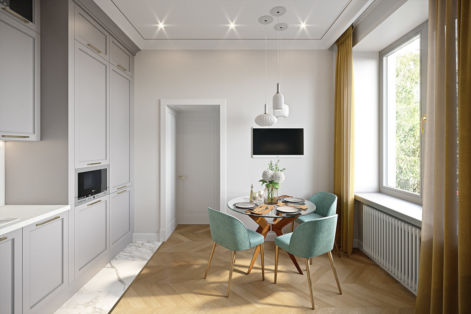 Фотография: Кухня и столовая в стиле Современный, Квартира, Проект недели, Москва, Сталинка, 3 комнаты, 60-90 метров, VO Concept – фото на INMYROOM Фотография: Кухня и столовая в стиле Современный, Квартира, Проект недели, Москва, Сталинка, 3 комнаты, 60-90 метров, VO Concept – фото на INMYROOM