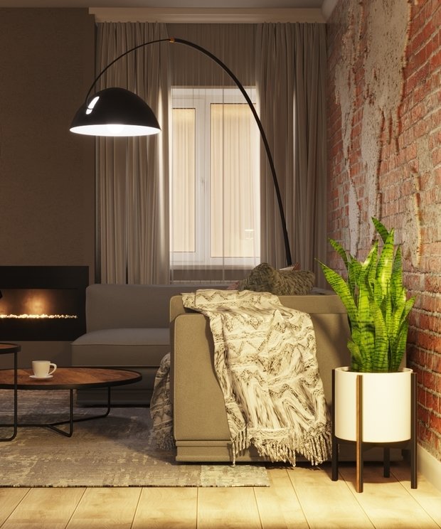 Фото из портфолио Гостиная в стиле лофт – фотографии дизайна интерьеров на INMYROOM