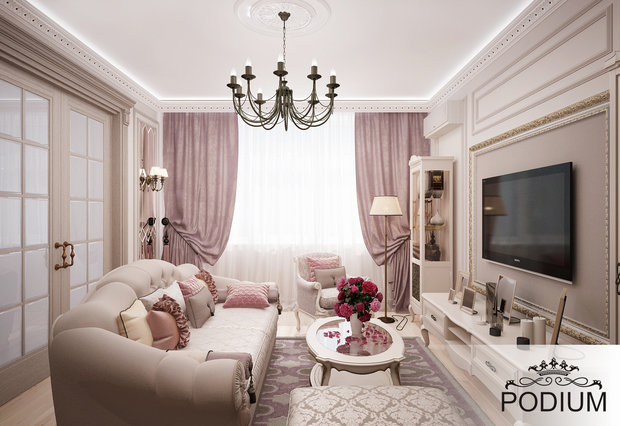 Фото из портфолио Гостиная с оттенками пудры – фотографии дизайна интерьеров на INMYROOM