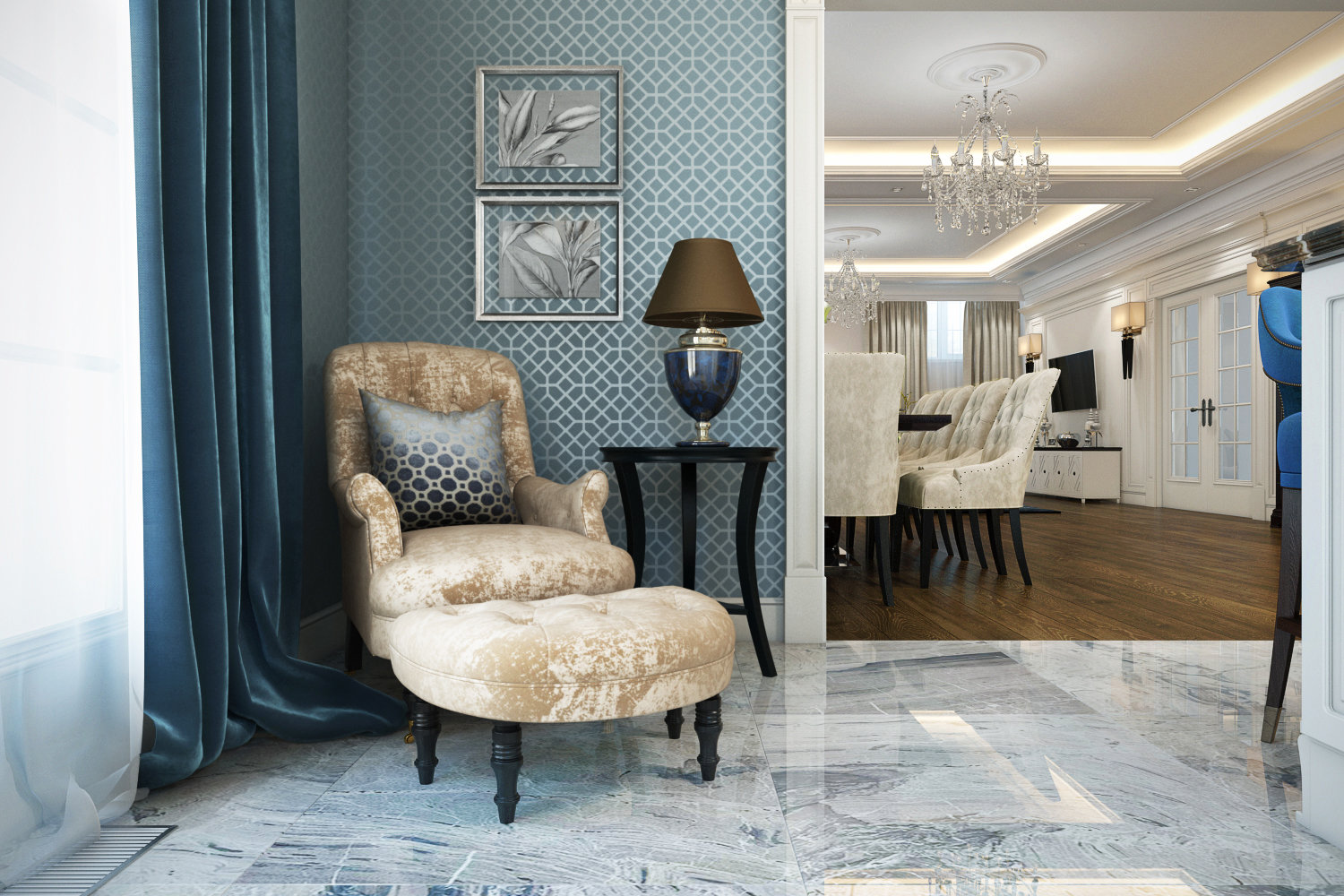 Фото из портфолио В духе американской классики – фотографии дизайна интерьеров на INMYROOM Фото из портфолио В духе американской классики – фотографии дизайна интерьеров на INMYROOM