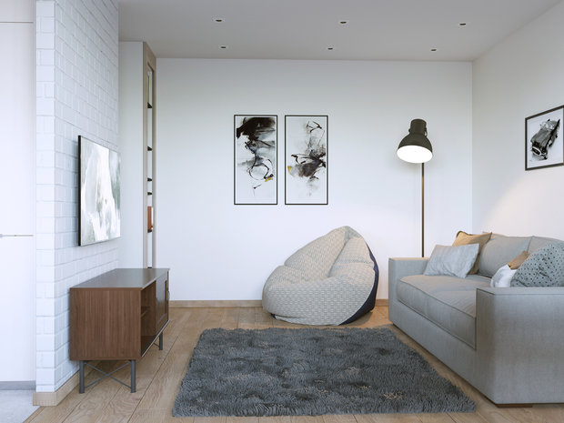 Фото из портфолио Квартира с акцентами скандинавского стиля. Гостиная. – фотографии дизайна интерьеров на INMYROOM