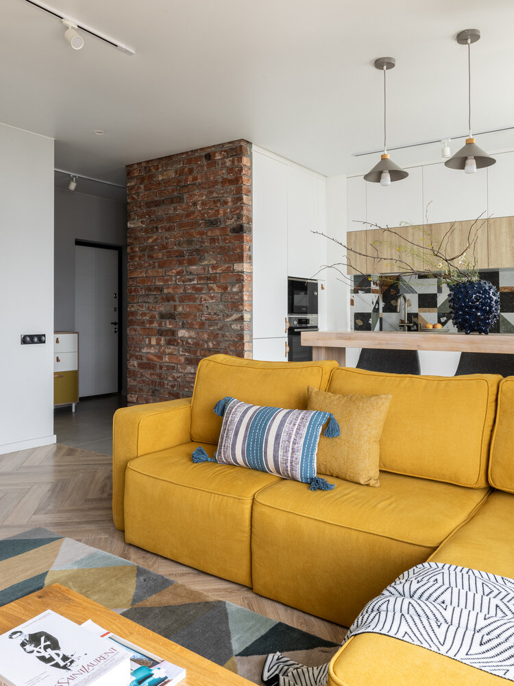 Фотография: Гостиная в стиле Современный, Скандинавский, Квартира, Проект дня, 3 комнаты, 60-90 метров, Уфа, Эльмира Галимова – фото на INMYROOM Фотография: Гостиная в стиле Современный, Скандинавский, Квартира, Проект дня, 3 комнаты, 60-90 метров, Уфа, Эльмира Галимова – фото на INMYROOM