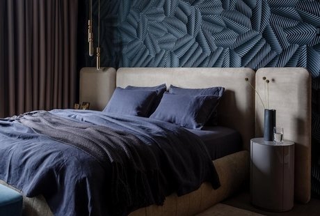 3D панели Листья в интерьере mops.studio