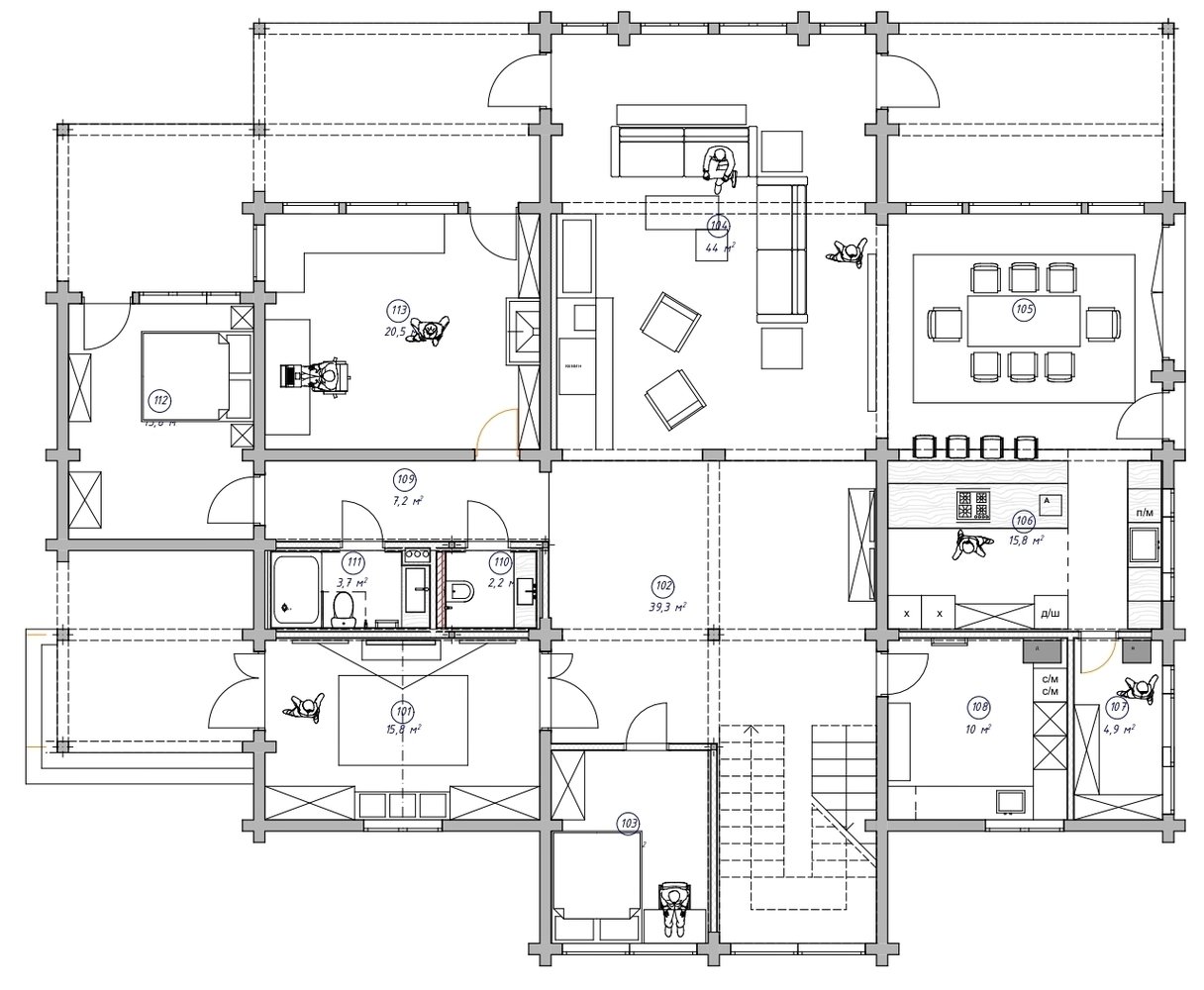 Фотография: Планировки в стиле , Современный, Эклектика, Дом, Проект недели, Дом и дача, Московская область, Истринский район, 4 и больше, Более 90 метров, Яна Ухова – фото на INMYROOM
