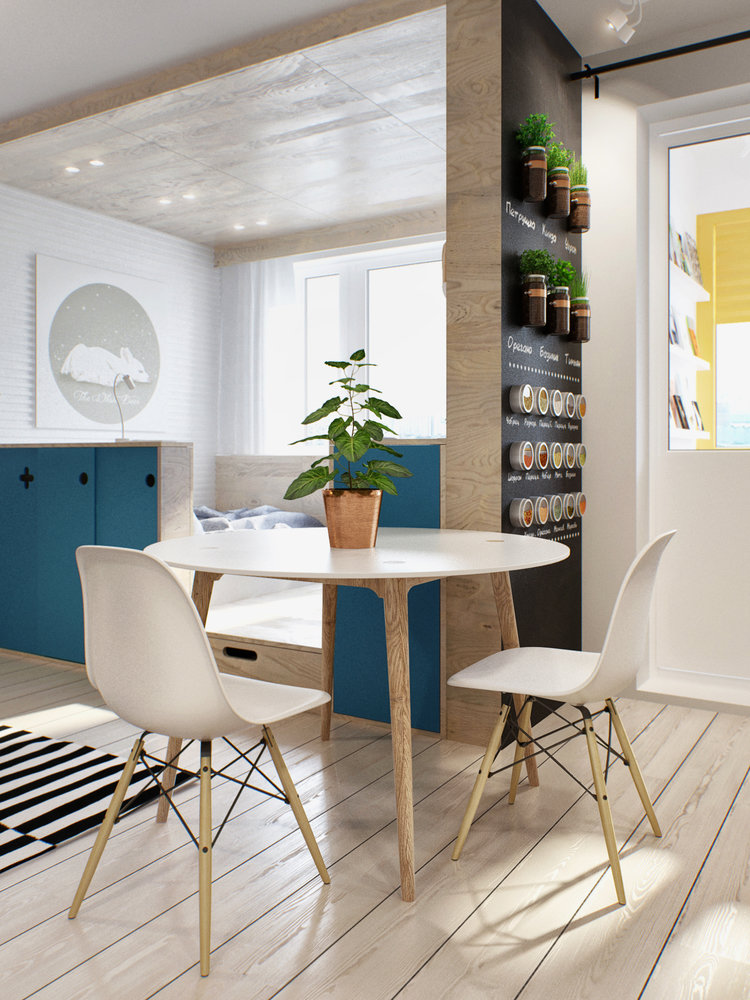 Фотография: в стиле , Скандинавский, Малогабаритная квартира, Квартира, Студия, Проект недели, Москва, Панельный дом, 40-60 метров – фото на INMYROOM Фотография: в стиле , Скандинавский, Малогабаритная квартира, Квартира, Студия, Проект недели, Москва, Панельный дом, 40-60 метров – фото на INMYROOM