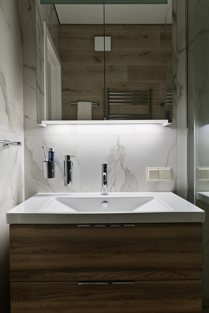 Фотография: Ванная в стиле Современный, Скандинавский, Квартира, Проект дня, Пенза, 3 комнаты, 60-90 метров, Ольга Писарькова – фото на INMYROOM Фотография: Ванная в стиле Современный, Скандинавский, Квартира, Проект дня, Пенза, 3 комнаты, 60-90 метров, Ольга Писарькова – фото на INMYROOM