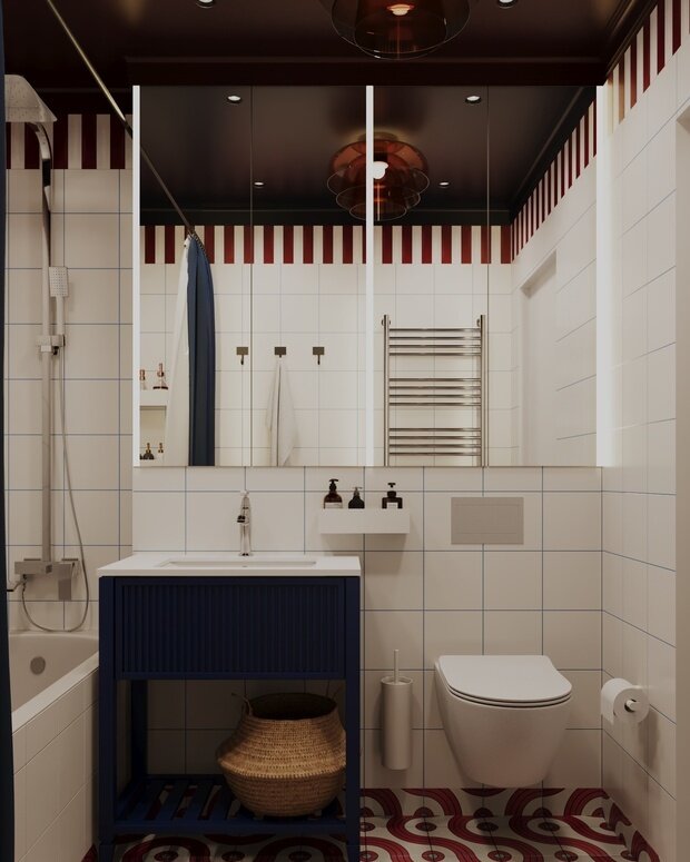 Фотография: Ванная в стиле Современный, Эклектика, Квартира, Проект дня, Москва, 3 комнаты, 60-90 метров, Анастасия Струве – фото на INMYROOM