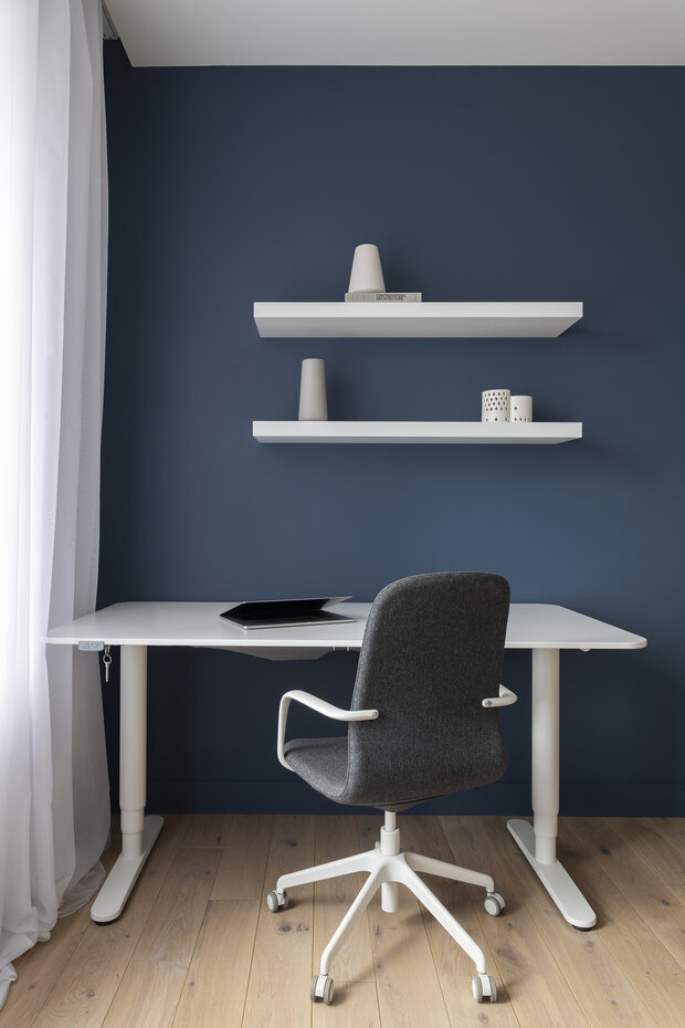 Фотография: Кабинет в стиле Современный, Квартира, Проект недели, Москва, 3 комнаты, 40-60 метров, Poisk бюро – фото на INMYROOM