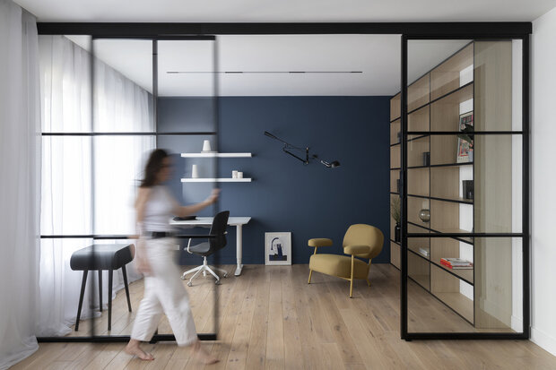 Фотография: Кабинет в стиле Современный, Квартира, Проект недели, Москва, 3 комнаты, 40-60 метров, Poisk бюро – фото на INMYROOM