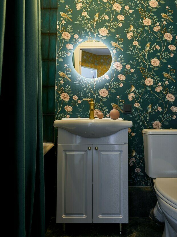 Фотография: Ванная в стиле Современный, Эклектика, Малогабаритная квартира, Квартира, Проект дня, Кирпичный дом, 1 комната, до 40 метров, Винтажный, Елена Вертий – фото на INMYROOM