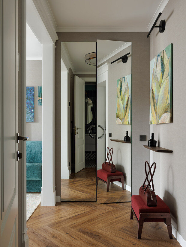 Фотография: Прихожая в стиле Современный, Эклектика, Винтажный, Квартира, Проект дня, Санкт-Петербург, 2 комнаты, 40-60 метров, Александра Якушенко – фото на INMYROOM