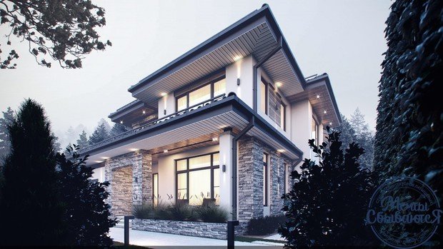 Фото из портфолио Динамичный загородный дом – фотографии дизайна интерьеров на INMYROOM