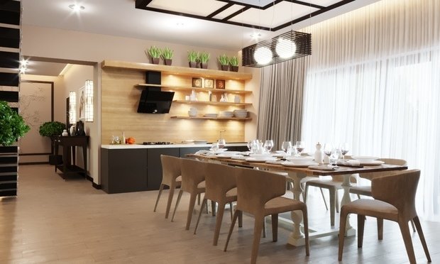 Фото из портфолио Гостиная и столовая в японском стиле – фотографии дизайна интерьеров на INMYROOM