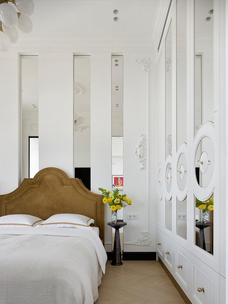 Фотография: Спальня в стиле Классический, Современный, Эклектика, Квартира, Проект дня, Москва, Монолитный дом, 2 комнаты, 40-60 метров, Влада Масорина – фото на INMYROOM